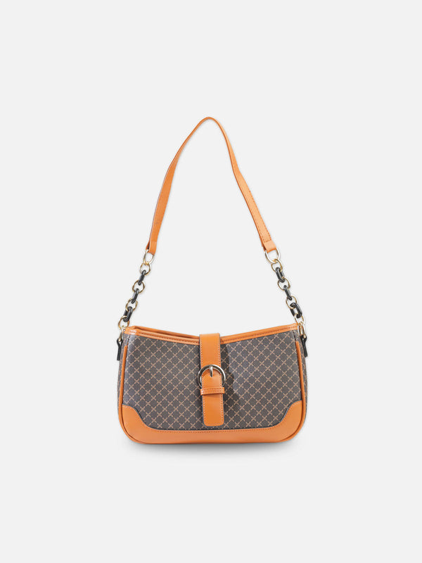 Monogrammed Baguette Bag with Buckle