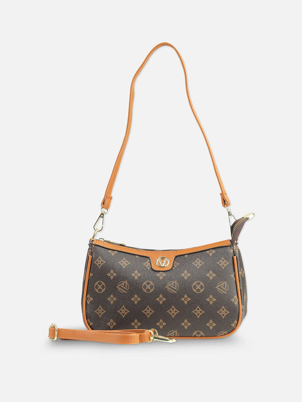 Brown Monogrammed Baguette Bag