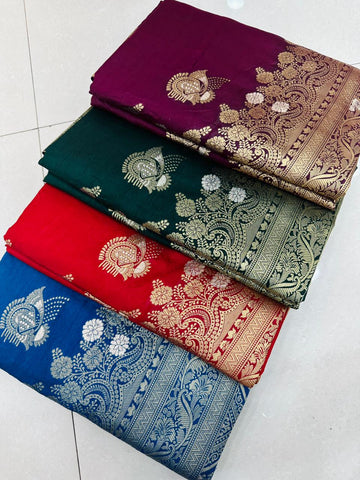 Soft silk saree with digital print