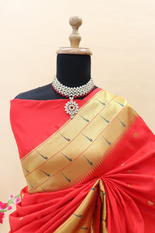 Paithani Pure silk handloom saree with Pure Jari