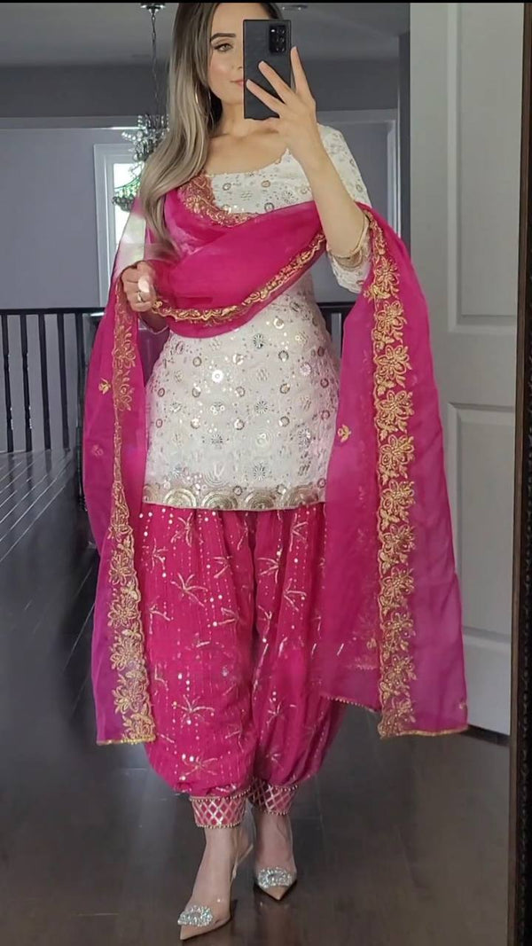 Traditional Panjabi Salwar Top Dupatta Set