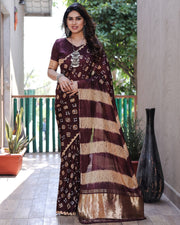 Pure Bandhej Silk Saree