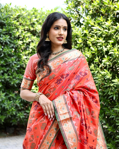 Ikkat Patola Silk Saree