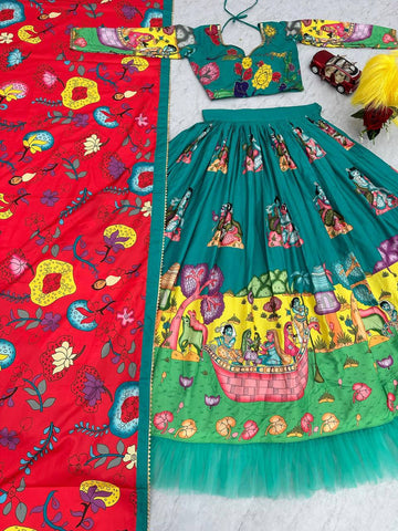 Kalamkari printed Navratri special Chaniya Choli