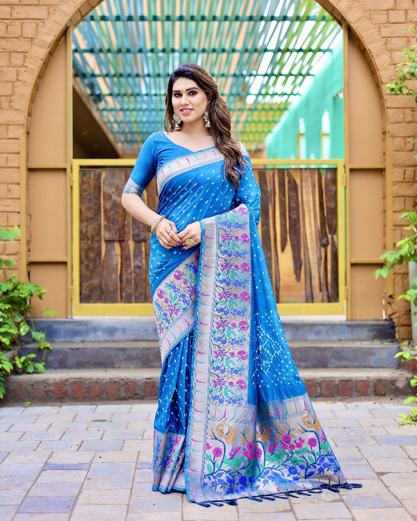 Pretty and beautiful boutique Paithani Bandhej series