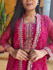 Navratri special bandhej lehenga shrug choli