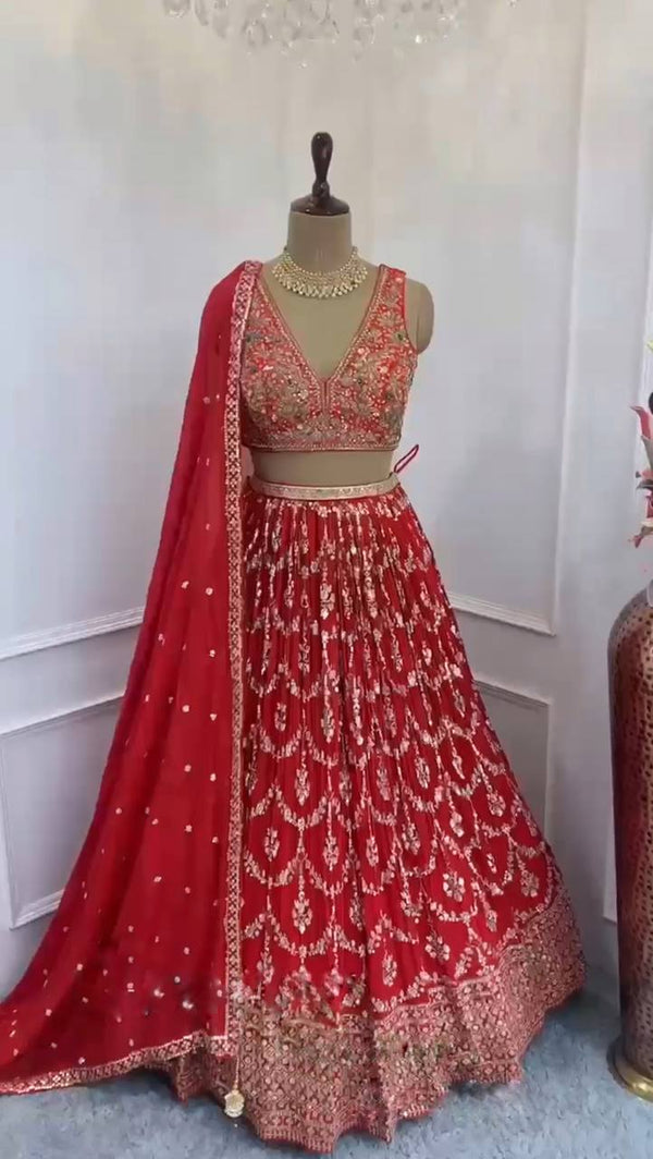 Faux Georgette Mahendi/Wedding Function Special Lehenga Choli