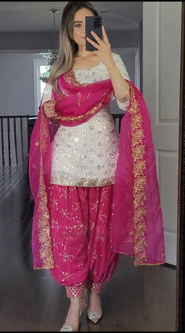 Traditional Panjabi Salwar Top Dupatta Set