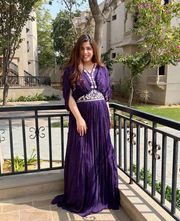 Violet Faux Georgette Gown