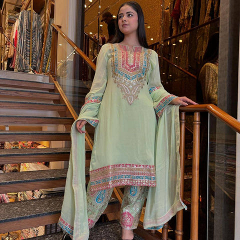 Designer Party Sharara Suit & Dupatta Set