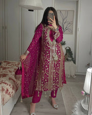 Faux Georgette Suit With Duppata