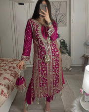 Faux Georgette Suit With Duppata