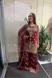 Long Pakistani Suit In Fancy Style