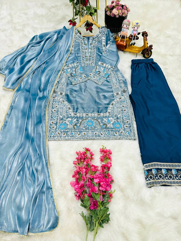 Designer Party Sharara Suit & Dupatta Set