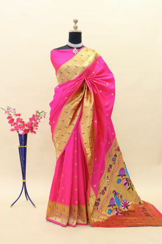 Paithani Pure silk handloom saree with Pure Jari