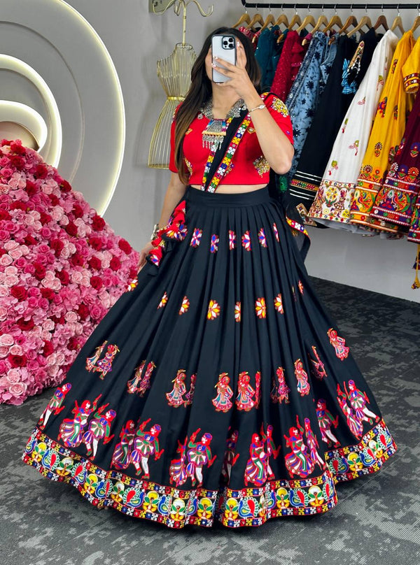 Black Rayon Garba Special Chaniya Choli