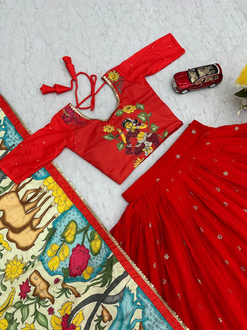 Kalamkari Printed Navratri Special Pure Cotton Chaniya Choli