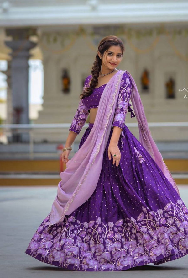 Violet Pure Cotton Chaniya choli