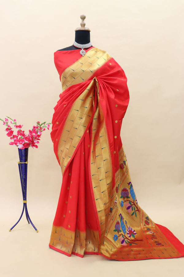 Paithani silk handloom saree with Pure Jari