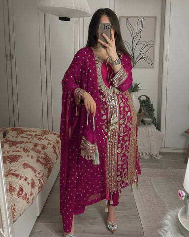 Faux Georgette Suit With Duppata