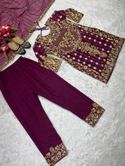 Gorgeous Long Top Set With Duppata