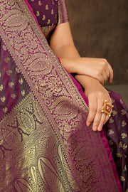 Pure Satin Silk Saree with Jacquard Pallu Border