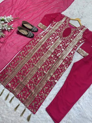 Faux Georgette Suit With Duppata