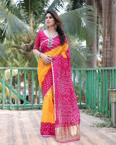 Premium bandhej saree