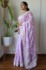 Butterfly net designer saree