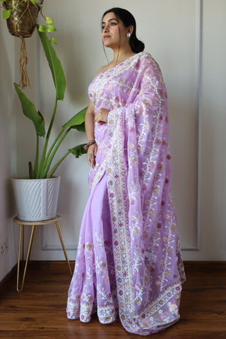 Pure Dharmavaram in Banarasi silk Saree