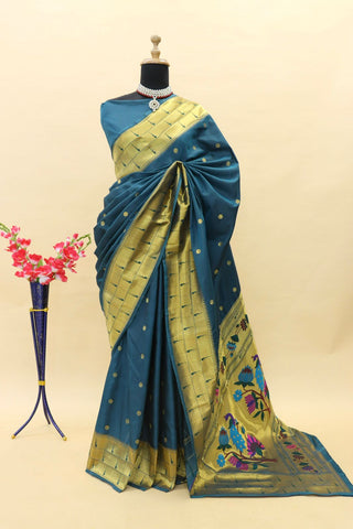 Paithani Pure silk handloom saree with Pure Jari