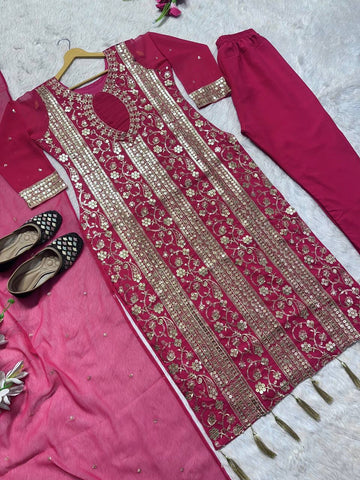 Faux Georgette Suit With Duppata