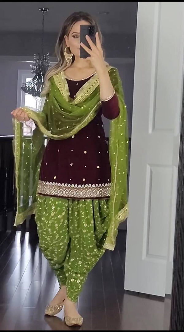 Traditional Panjabi Dhoti Salwar Suit