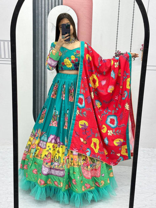 Kalamkari printed Navratri special Chaniya Choli