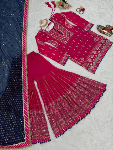 Designer Sharara Top With Dupatta