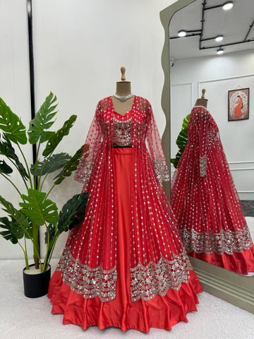 Party/Function Wear Stylish Lehenga Choli With Koti