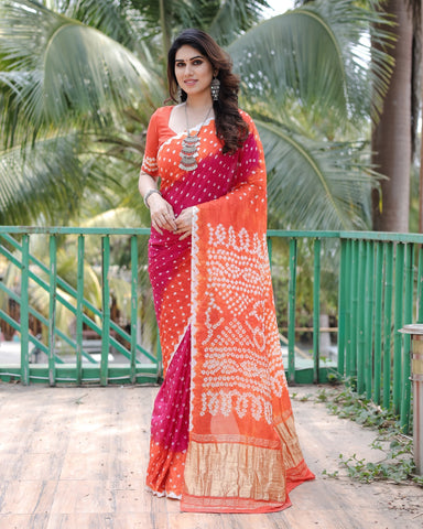 Premium bandhej saree