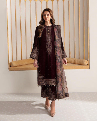 Stylish Velvet Top Plazzo Dupatta Set