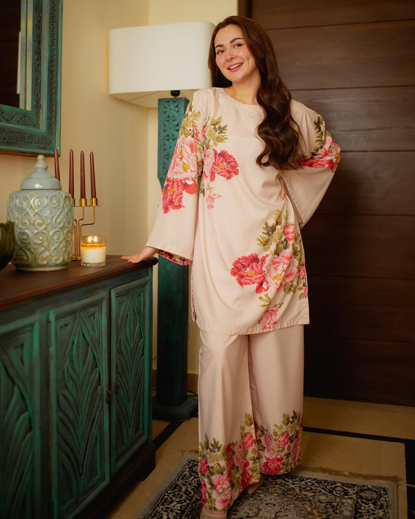 Pure Natural Crepe Top & Palazzo Co-ords Set