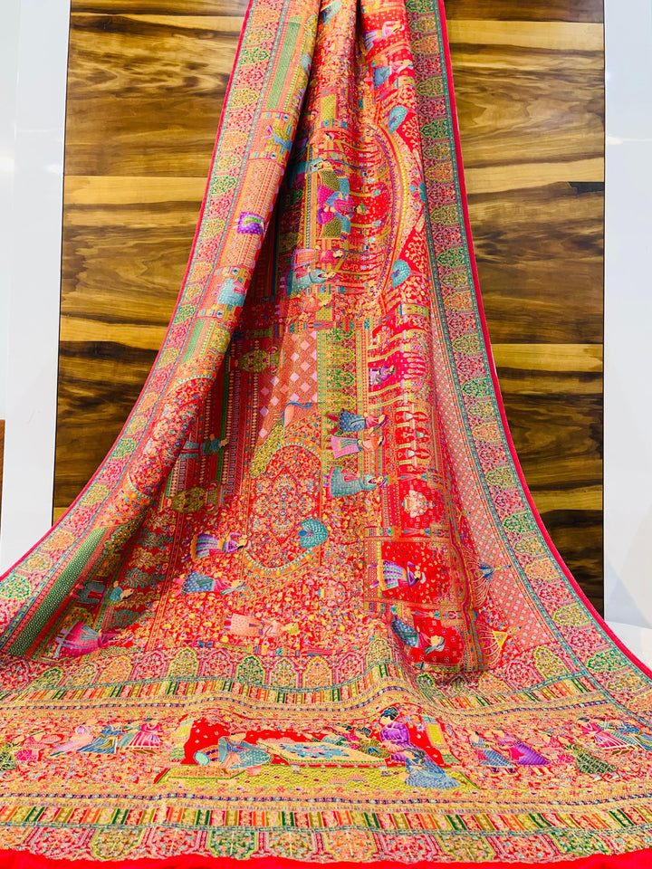 Pure Viscose Silk Pashmina Saree with Pure Jari work with Blouse - Tiamgee