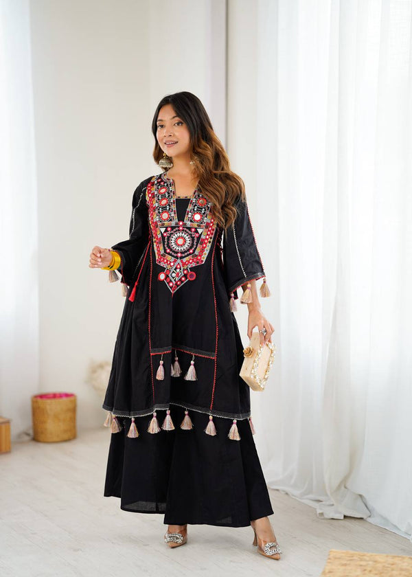 Embroidered Khadi Cotton Co-ord Set