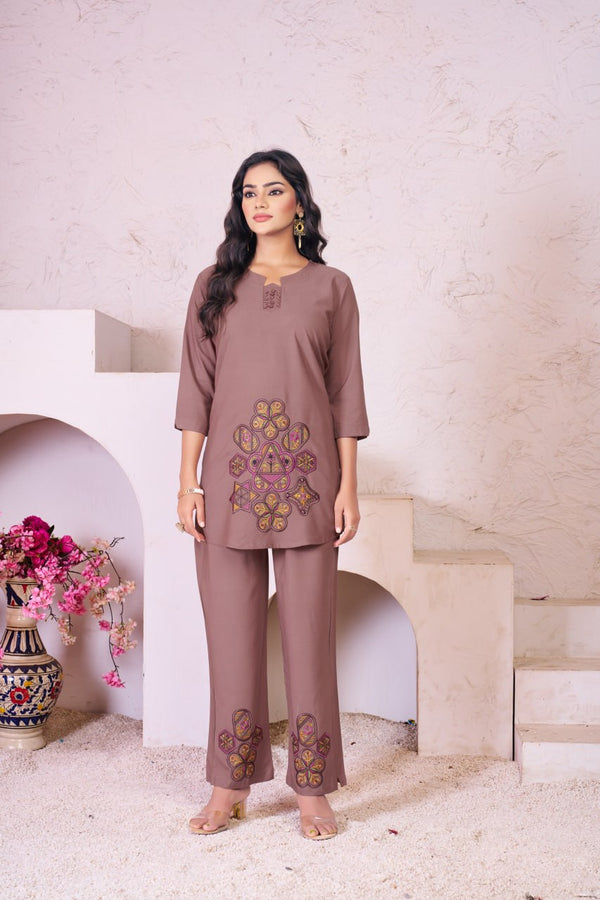 Heavy Rayon Embroidered Co-Ord Set