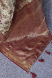 Pure Dharmavaram in Banarasi silk Saree