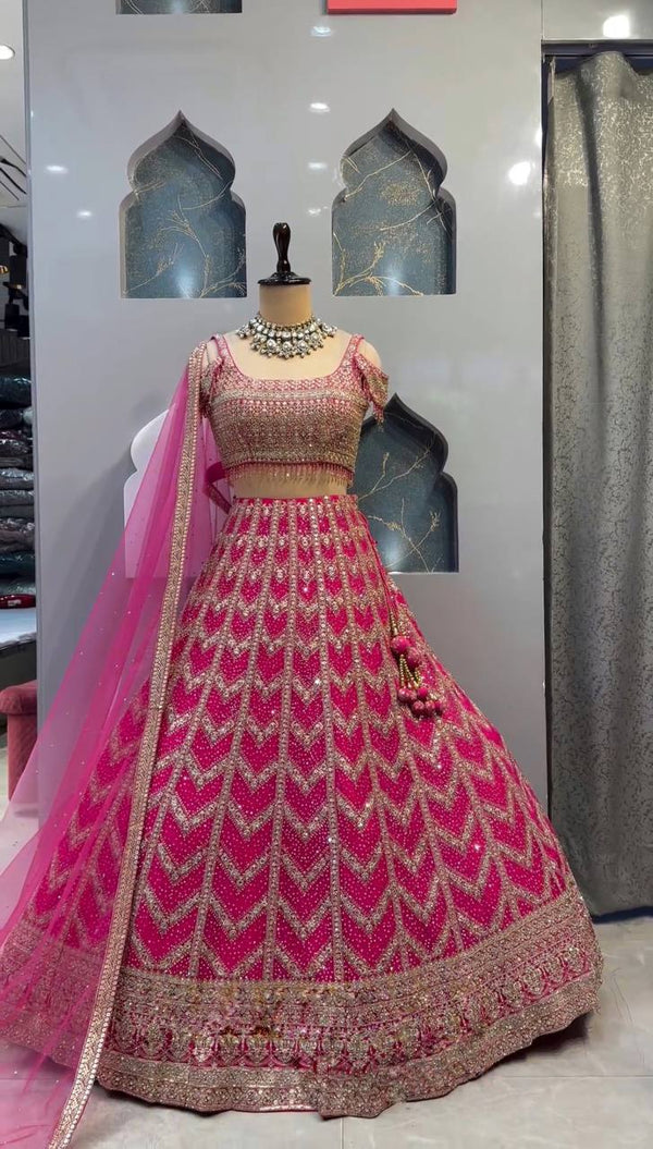 Faux Georgette Lehenga With Soft Butterfly Net Dupatta