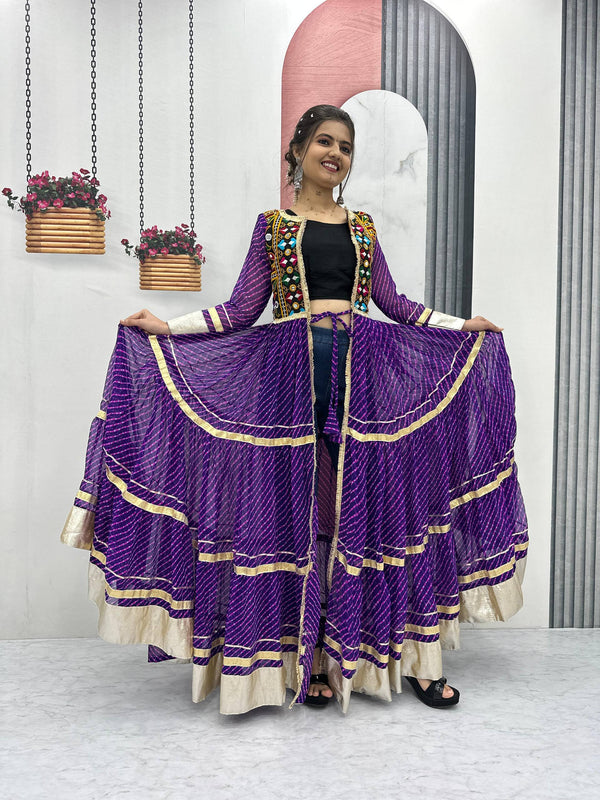 Navratri Special Faux Georgette Shrug & Cotton Blouse