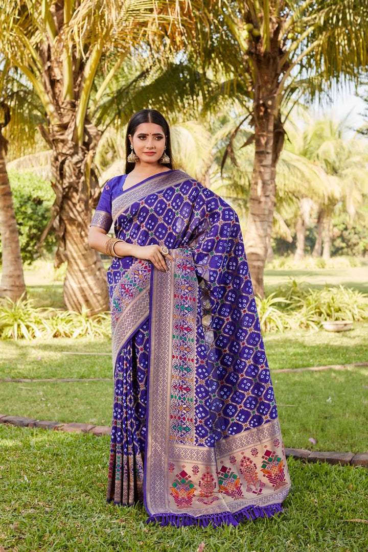 Bandhej Silk Real Gharchola Saree - Tiamgee