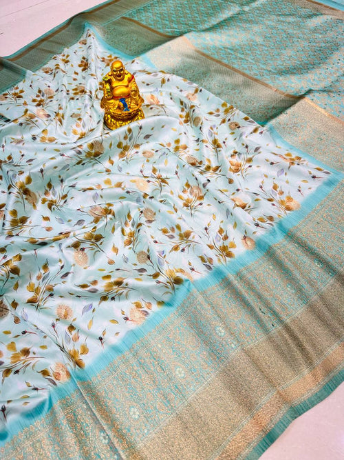 Soft silk saree with digital print