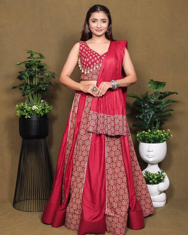 Navratri Ajrakh Print Lehenga Choli Set