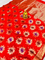 Pure silk handloom saree with Pure Jari emboss