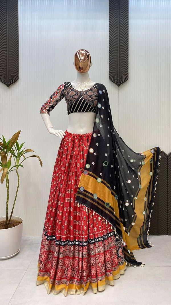 Rayon Lehenga Choli with Real Mirror Work & Dupatta